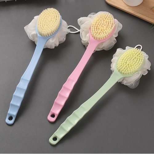 Double-sided bath ball two-in-one long-handled bath brush, soft-bristled massage bath brush, bath brush
