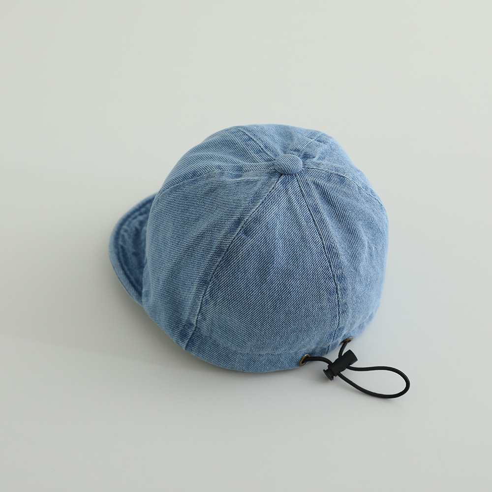 6-24 Sombrero para bebés de primavera y otoño delgado sombrero de lengua de pato para bebés vaqueros lavados con agua protección solar de verano de la moda coreana