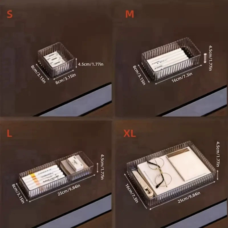 PET Storage Box (TEMU Xiyin) — Transparent Drawer & Desktop Cosmetic Organizer, Stackable