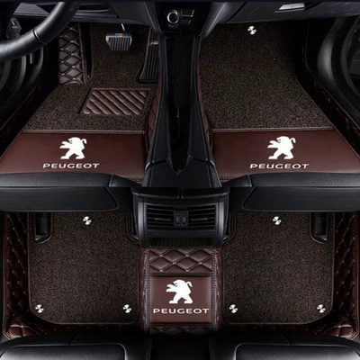Modelə uyğun ayaqaltı — coverage floor mats - peugeot-2008-2014-2019-double-layer-coffee-color-coffee-color-silk-loop