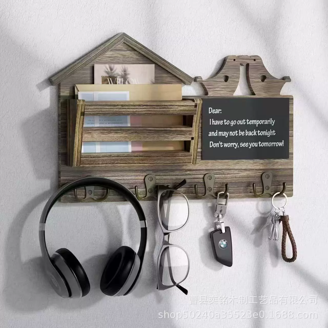 Деревянная подставка для ключей для крыльца Настенная подставка для хранения домашнего фона настенная отделка для стен массивная деревянная подставка для хранения мусора