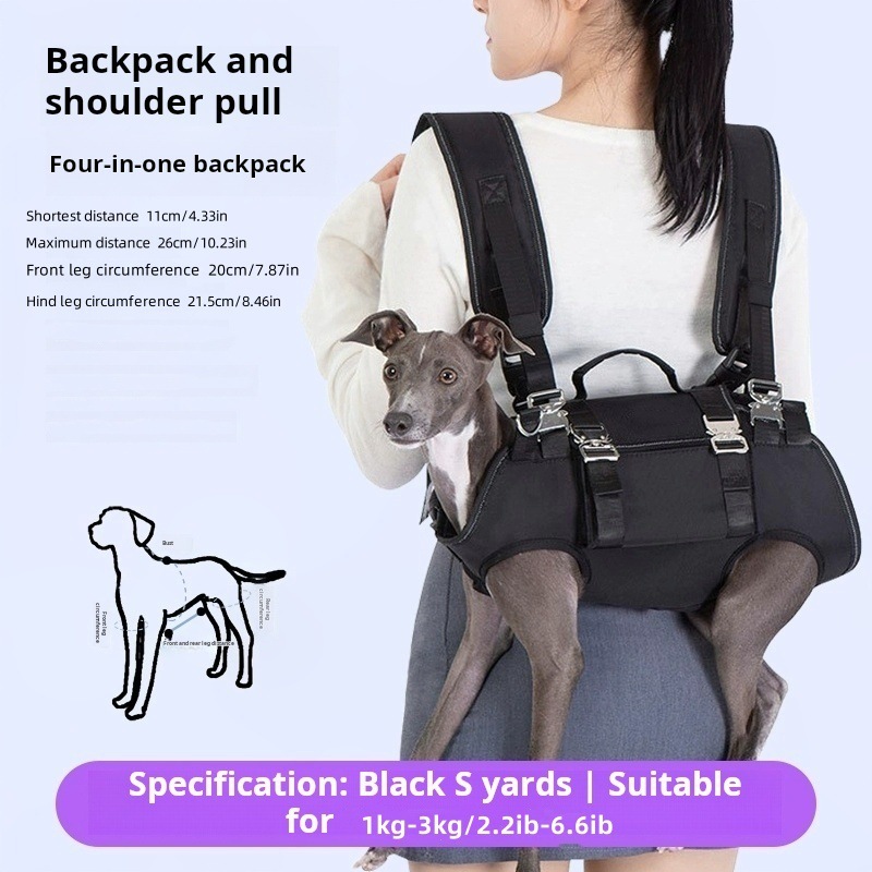 Fairydog ダブルショルダー 横型ペット犬用バックパック 小型・中型犬用 牽引ハンドバッグ ペットのお出かけや乗馬に|undefined