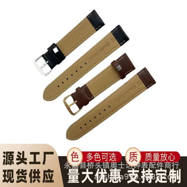 Factory direct wholesale supply of adequate Austada flat PU leather strap watch accessories unisex watch band