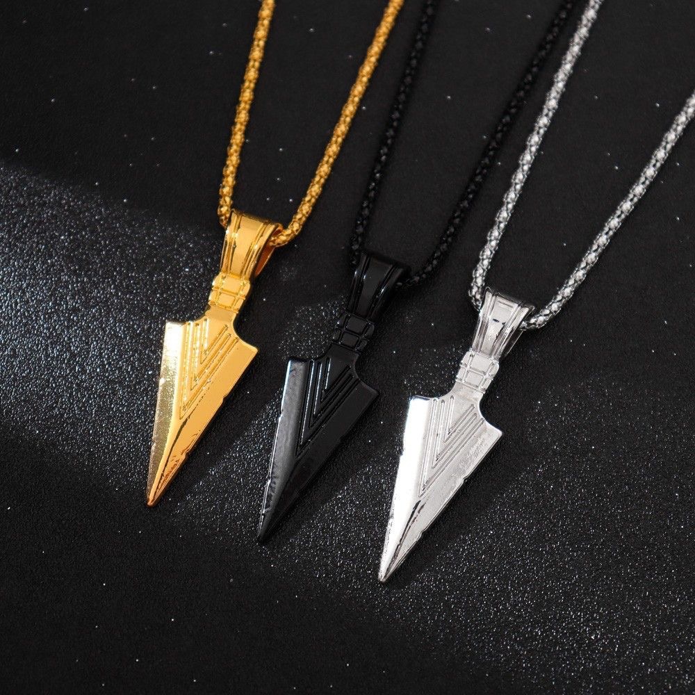 Men's Hip-hop Necklace With Triangular Spearhead Alloy Pendant_voghion.com