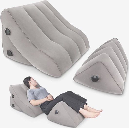 Foreign Trade Hot-Selling Pvc Inflatable Waist Pillow Bedside Cushion Sofa Back Pillow Pregnant Women Inflatable Waist Pillow Leg Pillow Combination