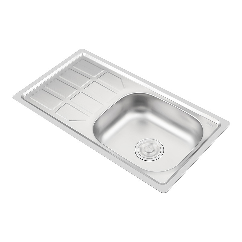 Fregadero de cocina monocuba de acero inoxidable con tabla de trabajo, para cocina image 7