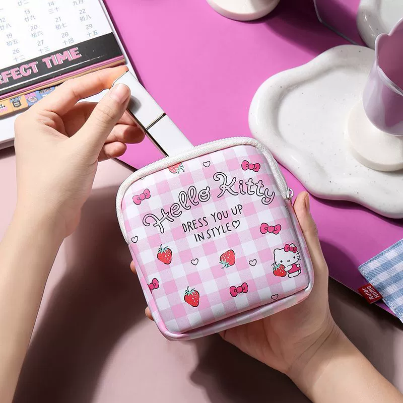 Hello Kitty, мультяшные гигиенические прокладки, влажные салфетки, ORGANIZER сумка, маленькая милая сумка