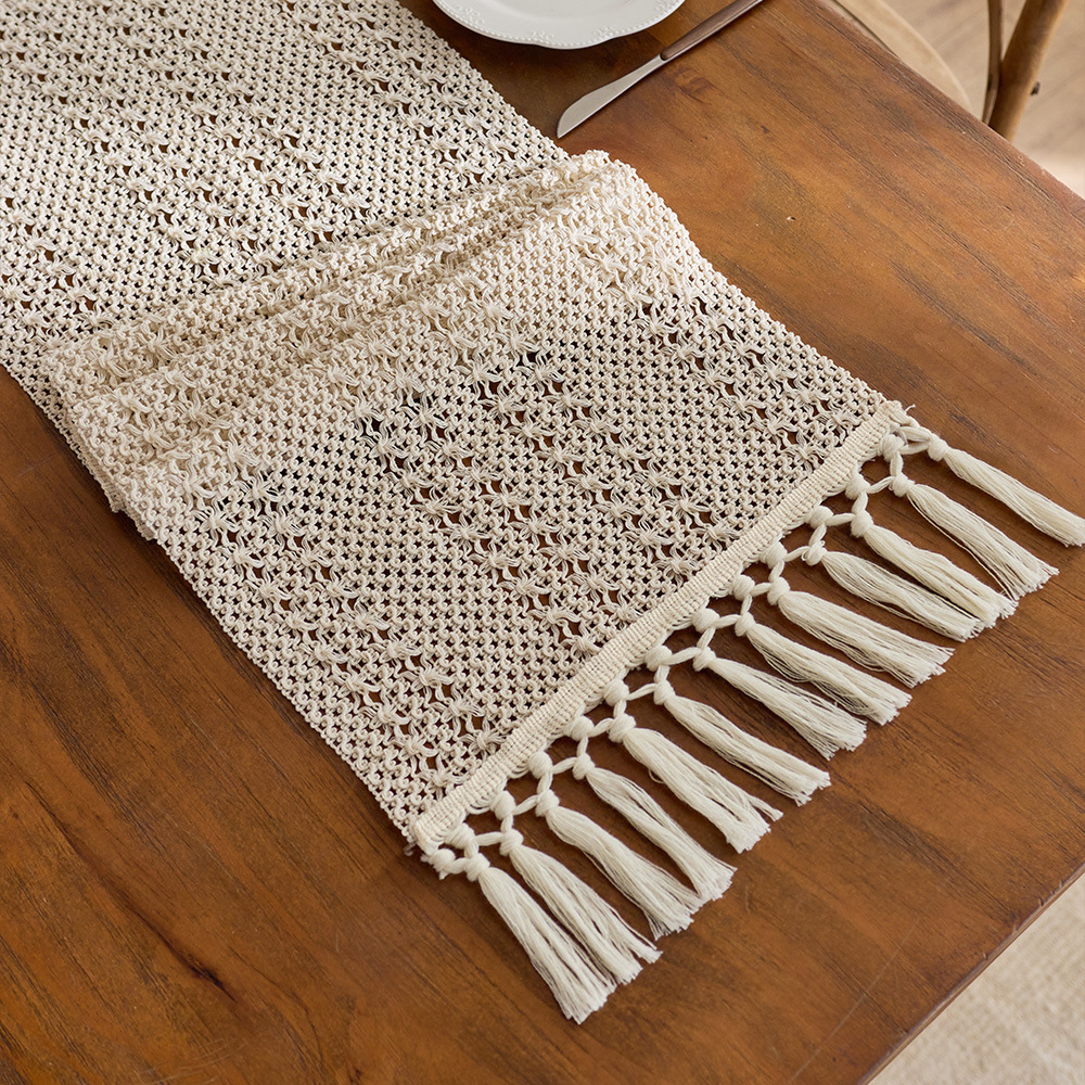 Tabla de lepra de algodón Bandera de soda Nudo pequeño fresco Salvia verde Fiesta decoración de mesa de té almohadilla de mesa