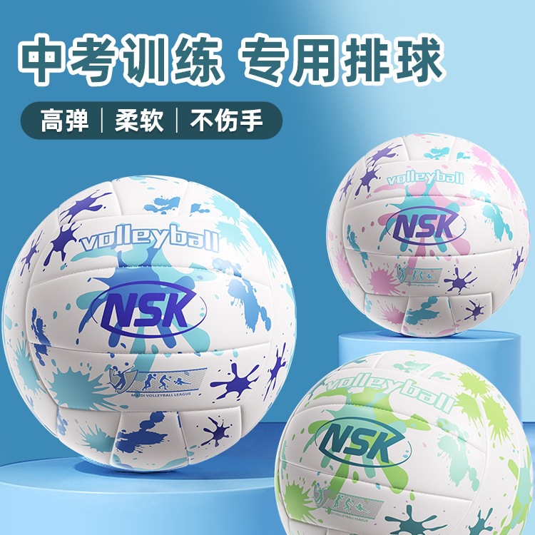 Special No. 5 Leather Volleyball for High School Entrance Examination, Soft Volleyball for Male and Female Junior High School Students and Primary School Students, Exam Competition Training
