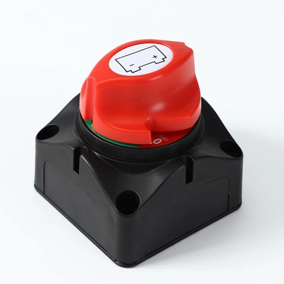 Yacht and Rv Modified Dual Copper Post Two-Position Battery Disconnect Switch with Large Cover and Rotary Knob Type Anti-Leakage Power Main Switch (Power supply, ignition system accessories) - large-lid