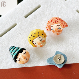 6 pushpins ins cute cork board photo wall message felt board bulletin board decoration creative I-nails