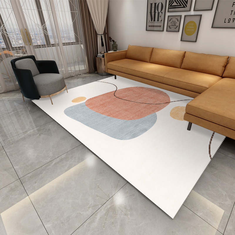 北歐簡約線條地毯客廳沙發茶几毯仿羊絨滿鋪地墊臥室床邊毯進門墊