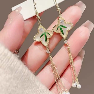 新中式珍珠流苏时尚耳环女复古中国风耳坠汉服古装配饰百搭潮耳饰