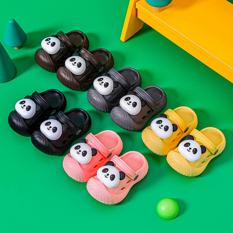 Baby EVA zapatillas para niños panda verano hogar bebé niñas niños zapatos de agujero antideslizante para niños con suela suave