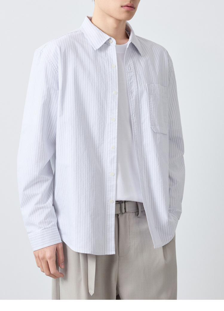 Áo sơ mi nam dài tay sọc Oxford cotton cao cấp phong cách công sở — Xanh ngọc lam tốicolor chi tiết 24