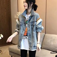 ヨーロッパ駅の新しい青いデニムのショートコートの女性の洋気の小さい背の高級感のレトロなファッションのデニムのジャケットの女性