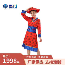 女童忍者cosplay扮演服装中国风长裙带帽套装演出服个性校园舞台