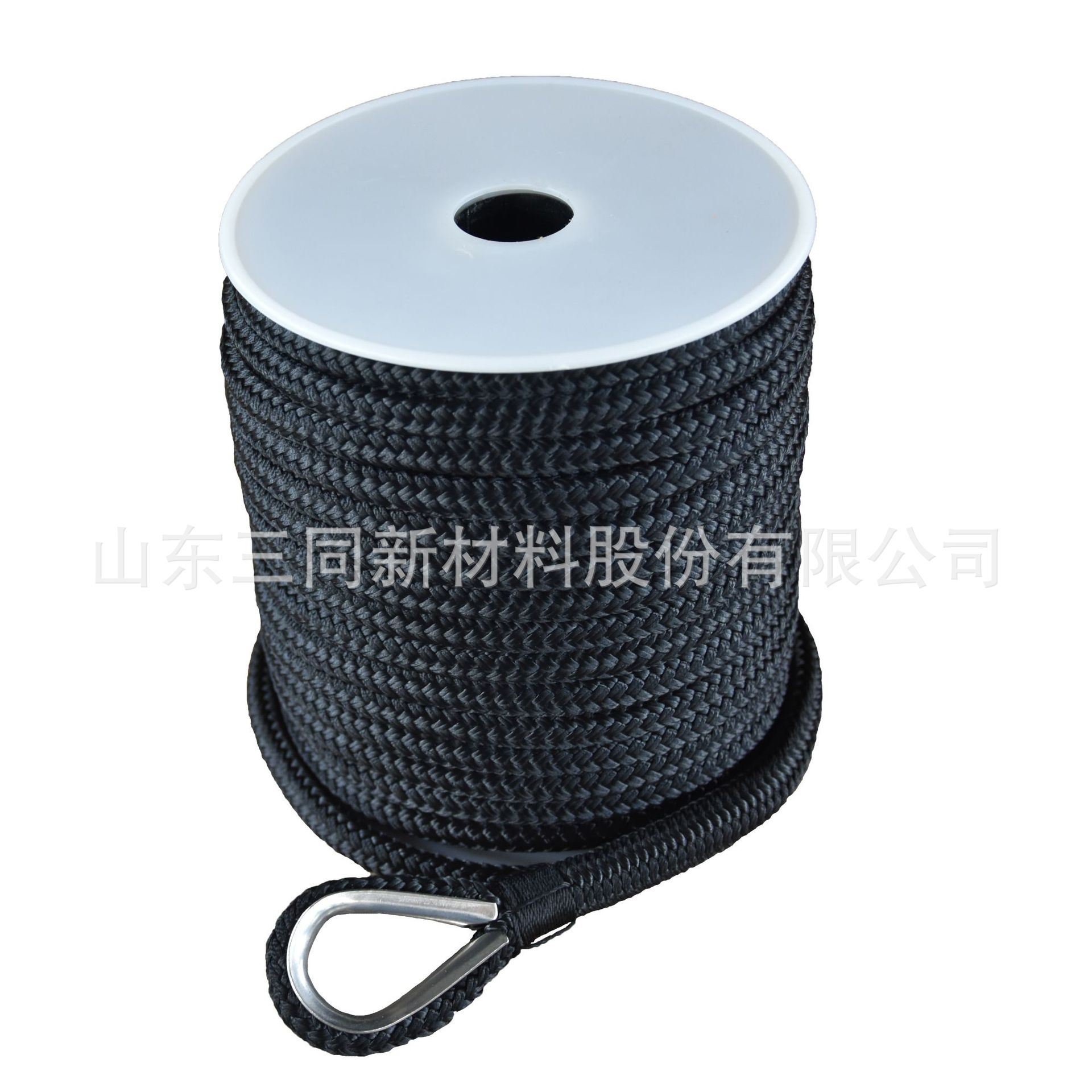 Dock Line锚绳 双编黑色船用弹力绳3mm弹力码头绳 游艇停泊对接绳