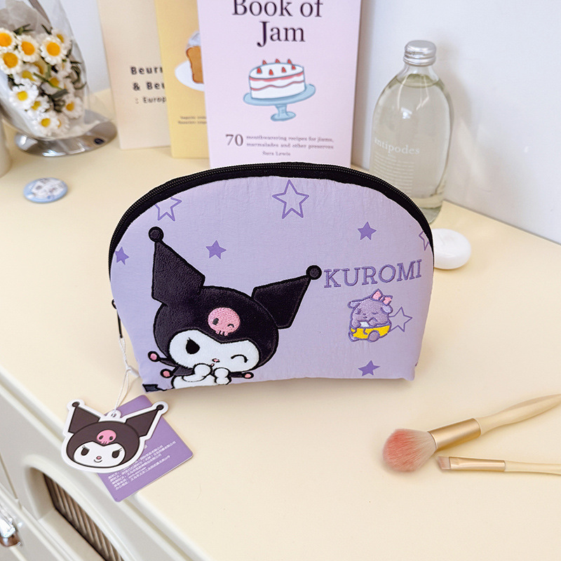 Sanrio estereoscópico de moda HelloKitty bolsas de maquillaje bordadas de gran capacidad de alta belleza viajes bolsas de baño portátiles