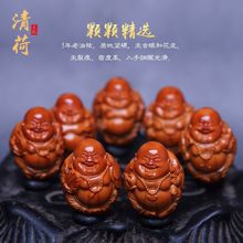 橄榄核手串2.1大籽八大弥勒核雕文玩把件橄榄胡雕刻手链 铁核老料