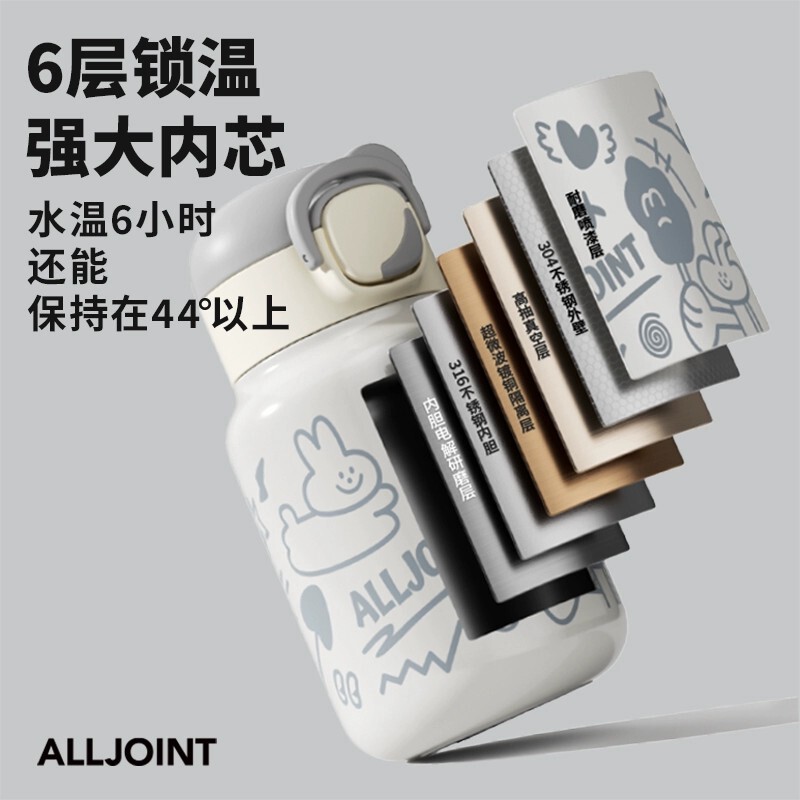 优仅萌萌兔保温杯水杯生日礼物送女生闺蜜实用的高级感杯子礼盒|undefined