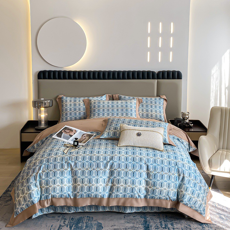 100 xinjiang algodón de lana larga impresión digital de cuatro piezas de sábanas de cama de algodón tipo a cuatro piezas de sábanas