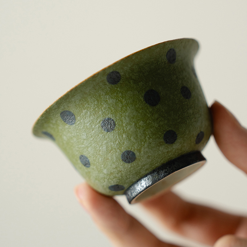 青橘波点暮清杯个人专用主人杯茶具陶瓷大气高档功夫茶杯品茗杯子|undefined