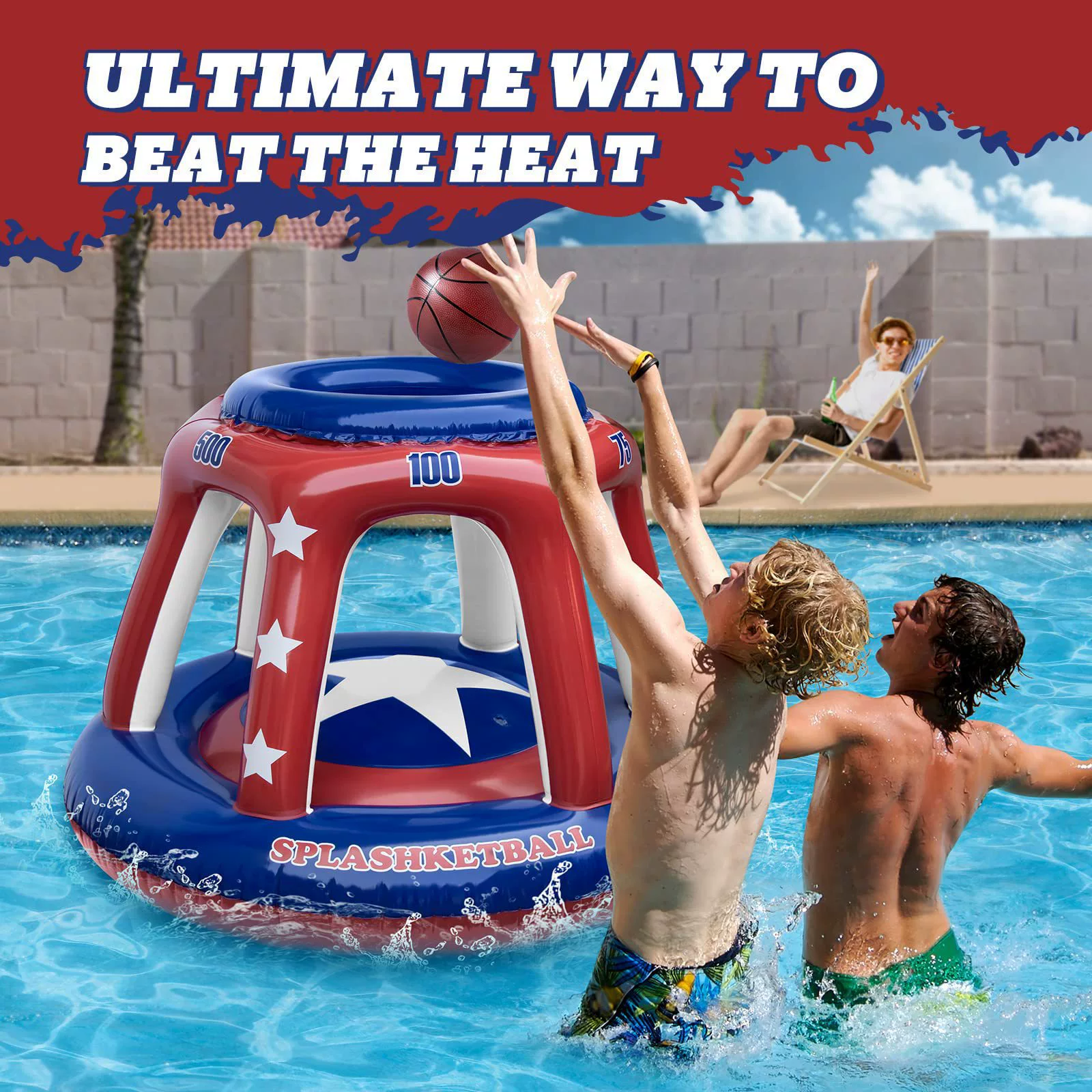 Трансграничная надувная баскетбольная стойка для взрослых воды плавающий бассейн Вечеринка волейбольная стойка игровой костюм игрушки оптом