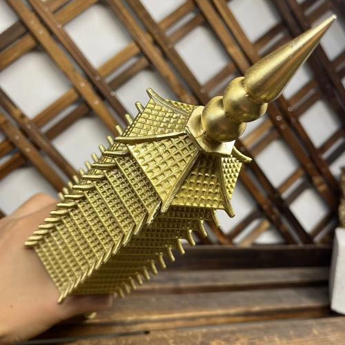 Pure brass Wenchang Tower ornaments 13th floor 13th floor copper tower  student desk office living room furnishings