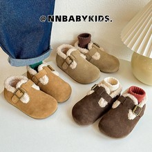 女童二棉鞋子儿童雪地靴勃肯2025秋冬季新款毛毛加绒宝宝冬鞋大童