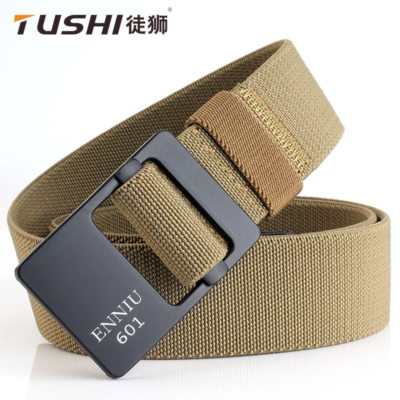 elastic woven casual travel metal belt