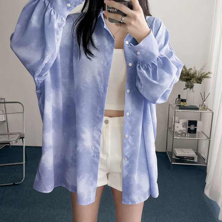 Temu Cross-Border Printed Spring and Autumn Wholesale Shirts for Women, European and American Korean Style Casual Loose Long-Sleeve Shirts with Sun Protection and Sleeves Temu Cross-Border Printed Spring and Autumn Wholesale Shirts for Women, European and American Korean Style Casual Loose Long-Sleeve Shirts with Sun Protection and Sleeves