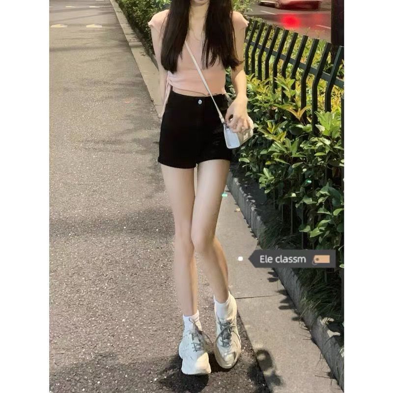Leg Essence Spice Girl Denim Shorts Women's High Waist 2022 Spring and Summer Thin New Style Slimming A- line Hot Pants ins Trendy