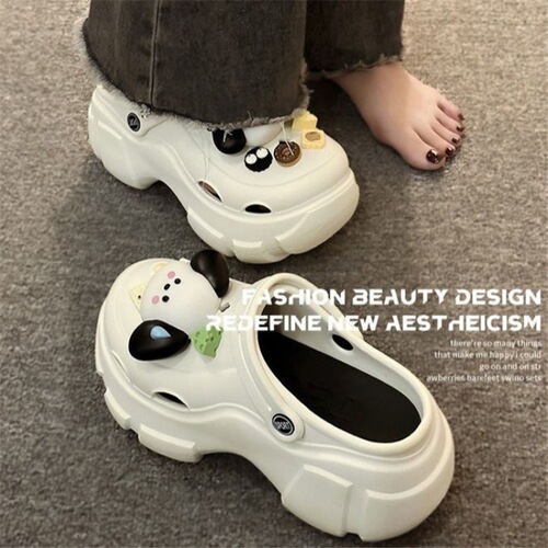 DIY accessories hole shoes women's summer trend new outdoor wear soft sole beach baotou sandals women's half slippers