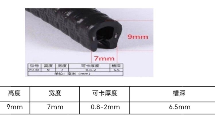 ZJQU型侧泡机柜密封条防尘防水胶条电器控制柜橡胶条电箱柜门包边