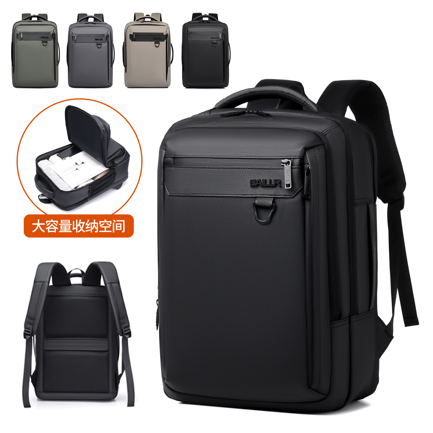 Cross-Border Export Backpack Men's Simple Large-Capacity Cross-Body Business Backpack Men's Business Trip Travel Backpack