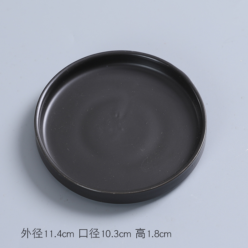 植木鉢トレー陶磁器大円形白色黒色艶消し灰水受け皿台座陶磁器トレー包郵便|undefined