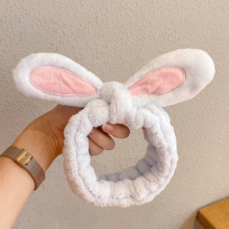 Peluche de felpa, banda para el cabello, banda para el cabello, máscara para mujeres, tocado para el lavado de cara, diadema impermeable y a prueba de humedad, banda para el cabello, accesorios para el cabello