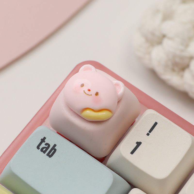 クロスボーダースポットかわいいクマメカニカルキーキャップ樹脂クロス軸キーキャップパーソナライズされたカスタマイズされたキーボードキャップMOAキャップ|undefined