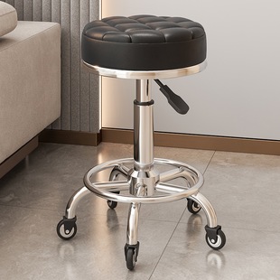 Beauty Stool Pulley Barber Shop Chair Beauty Salon Large Work Stool Lift Swivel Chair Round Stool Hairdressing and Manicure Chair