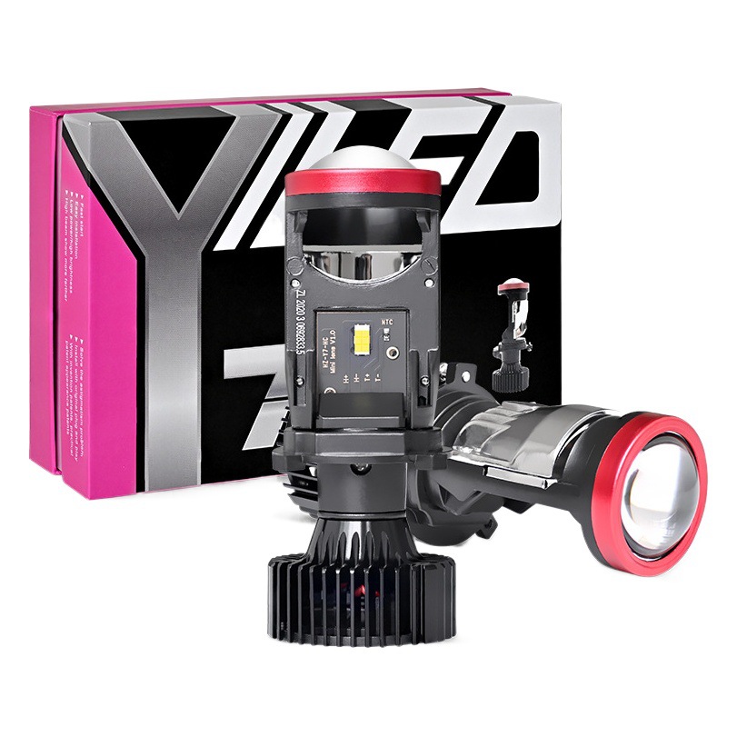 Coche LED faro H4 lente Y7D Y8 Y6D LED lámpara 12-24V motocicleta faro lente de luz dual