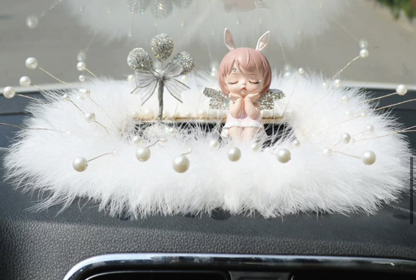 Decoración de coche interior de coche creativo decoración del panel de instrumentos del coche decoración de coche pequeño resina belleza simple pensamiento nocturno