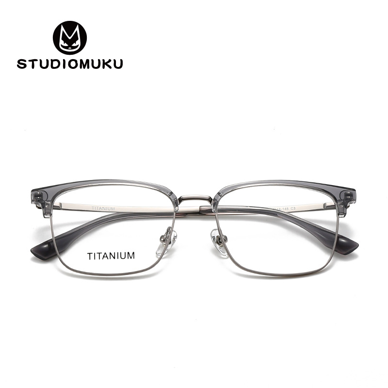 Gafas frescas de madera STUDIOMUKU, ligeras y guapas, gafas de cejas para hombres de negocios, marco para gafas, marco de todo fósforo para viajeros