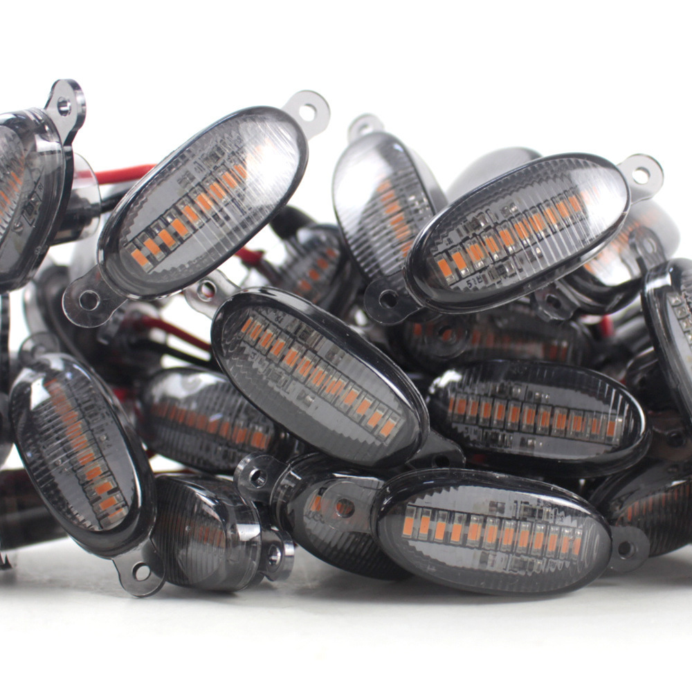 Car Grille Lights Off-Road Vehicle Pickup Sedan Front Face Modification Universal Daytime Running Lights Grille Led Small Yellow Light Universal