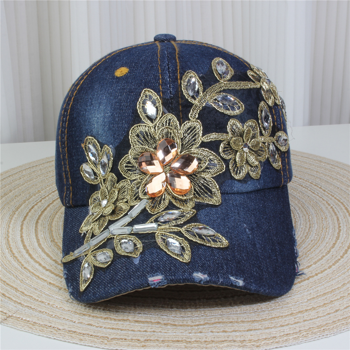 147g Weight Baseball Cap Hats Type Daily, Street Occasion Denim Material Letter, Usa, Butterfly Pattern All Seasons Season Unisex Gender Simple Style, Classic Style Style Curved Eaves Rim Unisex Simple Style Classic Style Letter Usa Butterfly Curved Eaves Baseball Cap 7
