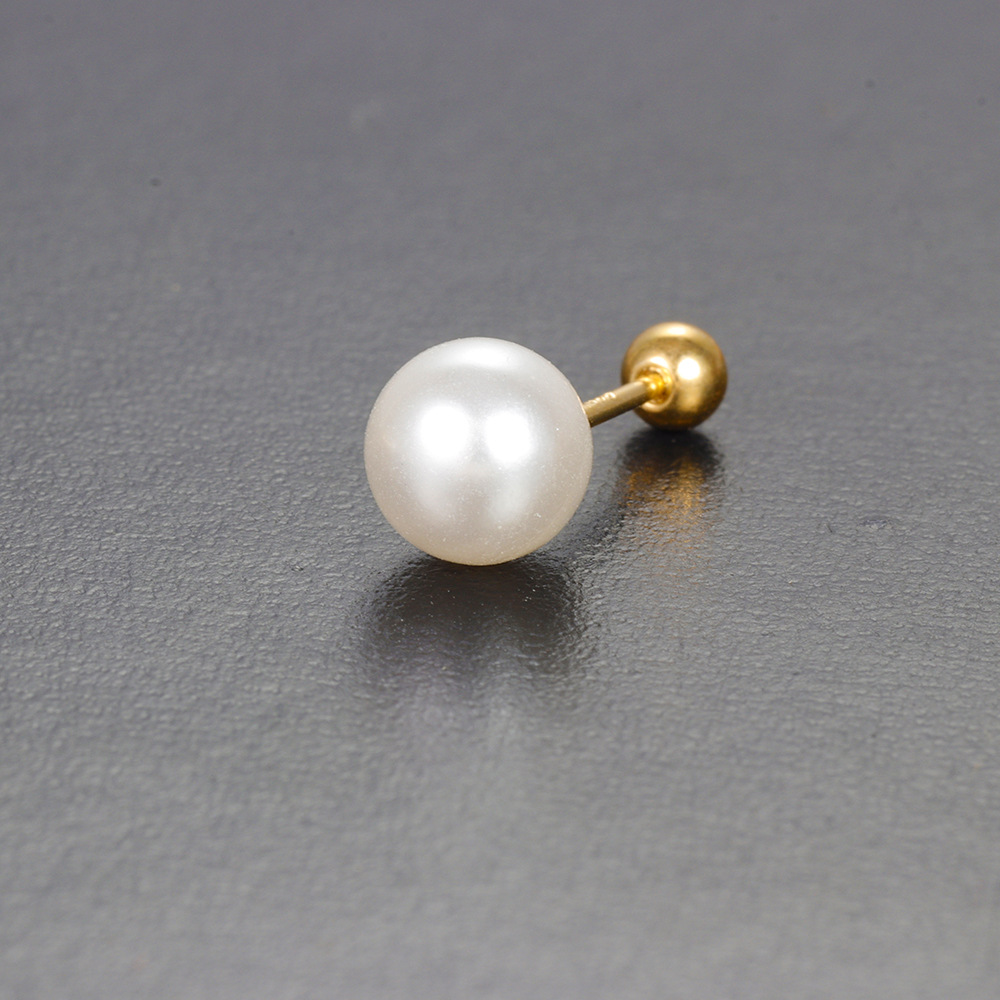 1 Stück Basic Einfacher Stil Geometrisch Überzug Kupfer Muschel Perlen Kleine Ohrstecker display picture 7