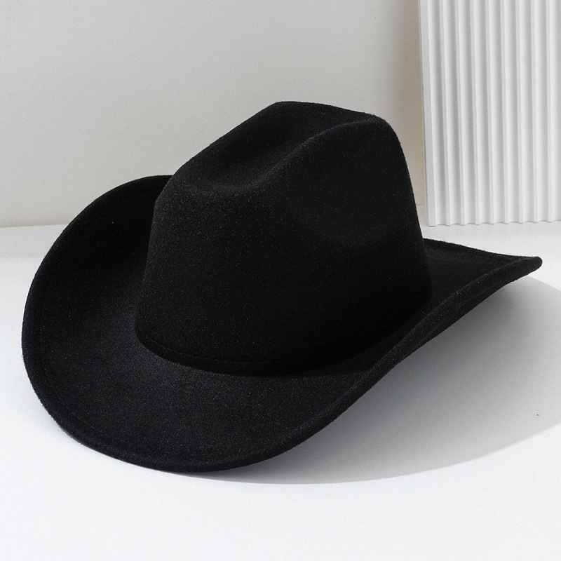 Fashionable European and American Style Jazz Hats for Men and Women, Soft Felt Western Cowboy Hats, Simple Light Plate Casual Hats