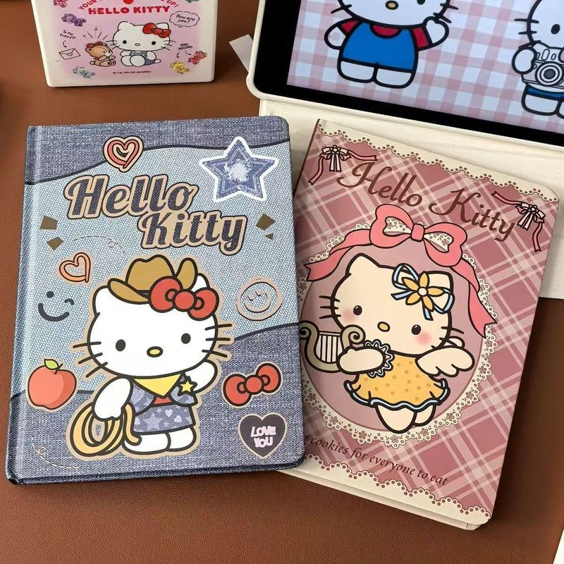 美式牛仔hellokitty硬壳A5笔记本彩页账本牛仔KT猫学生手账记事本|undefined
