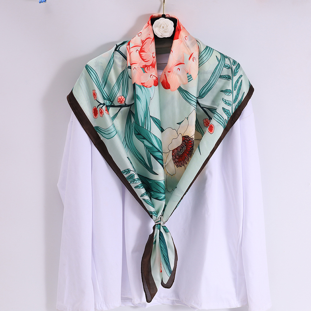 Women's Lady Flower Silk Satin Silk Scarf display picture 3