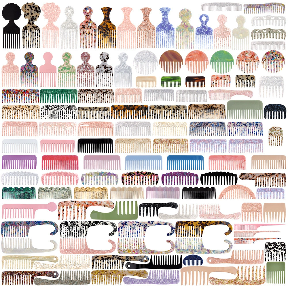 Обработанная и изготовленная на заказ европейская и американская расческа для волос из ацетата, расческа для тонких волос, кружевная расческа с длинной ручкой, портативная расческа